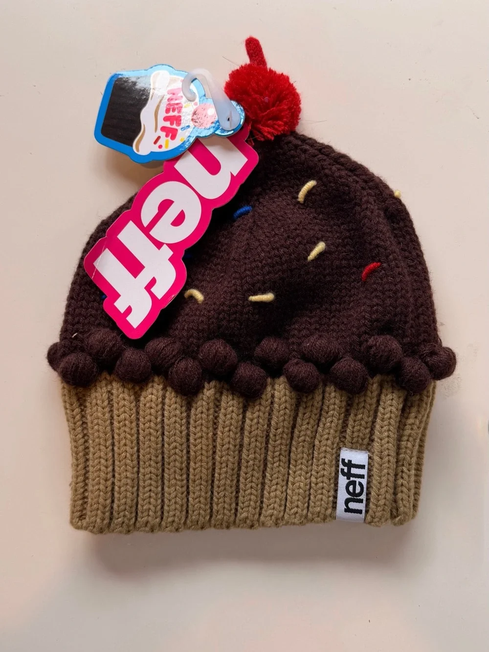 Neff Kids Chocolate Sprinkle Beanie Hat - Brown/Tan, NWT